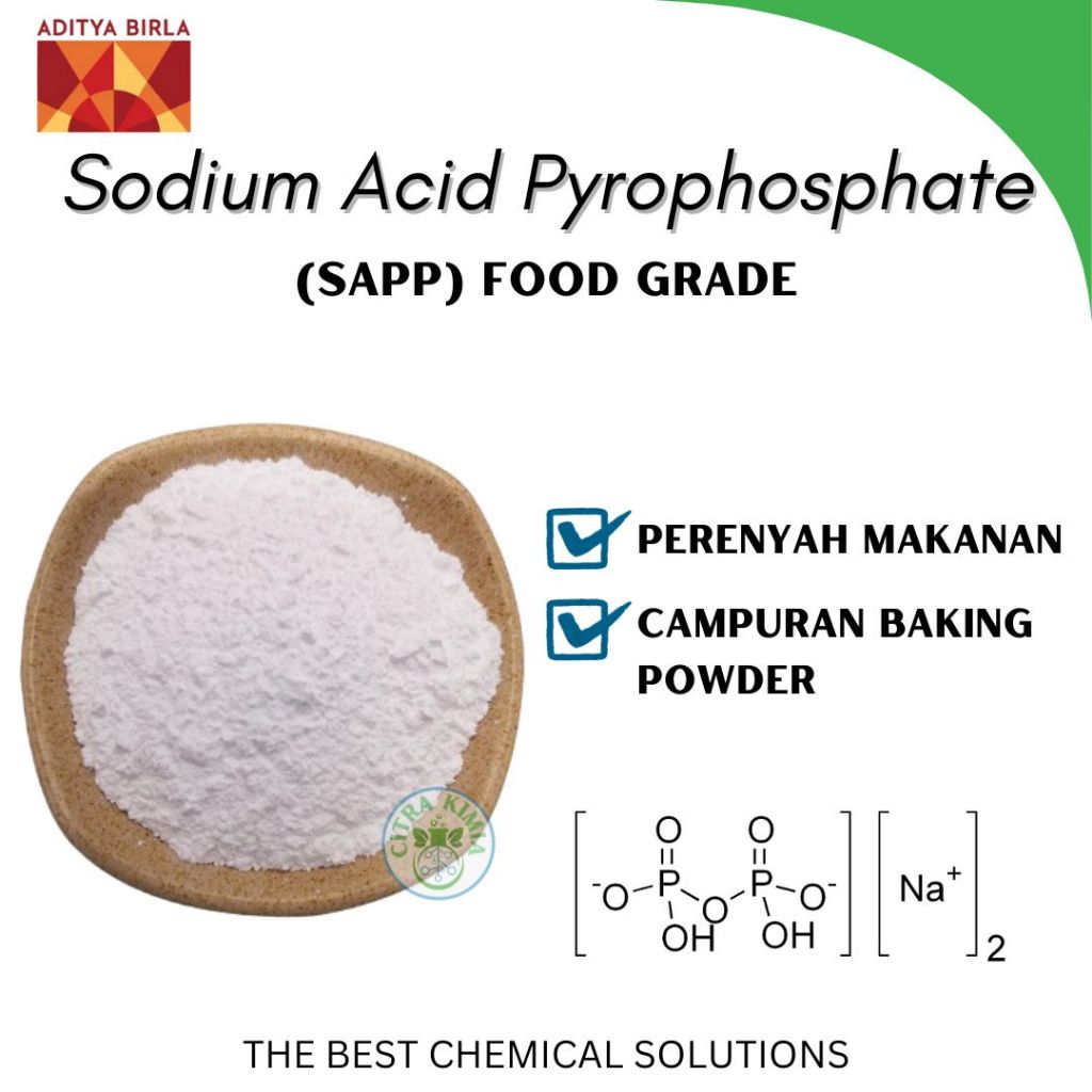 

SAPP Food Grade Perenyah Makanan Gorengan 1kg - Sodium Acid Phyrophosphate Campuran Baking Powder Food Grade