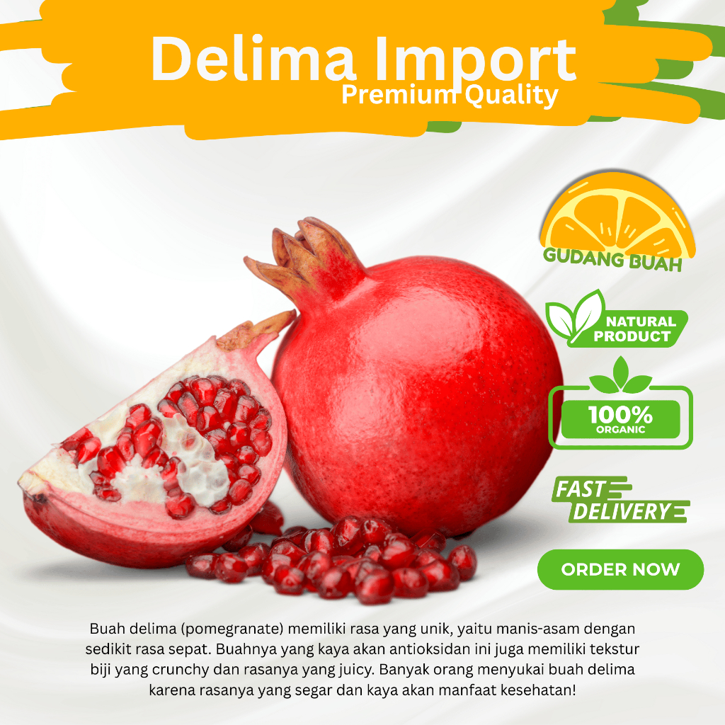 Buah Delima Import Big (1 Buah) Best Seller - Khusus Pengiriman Untuk JABODETABEK / Buah Delima Mera
