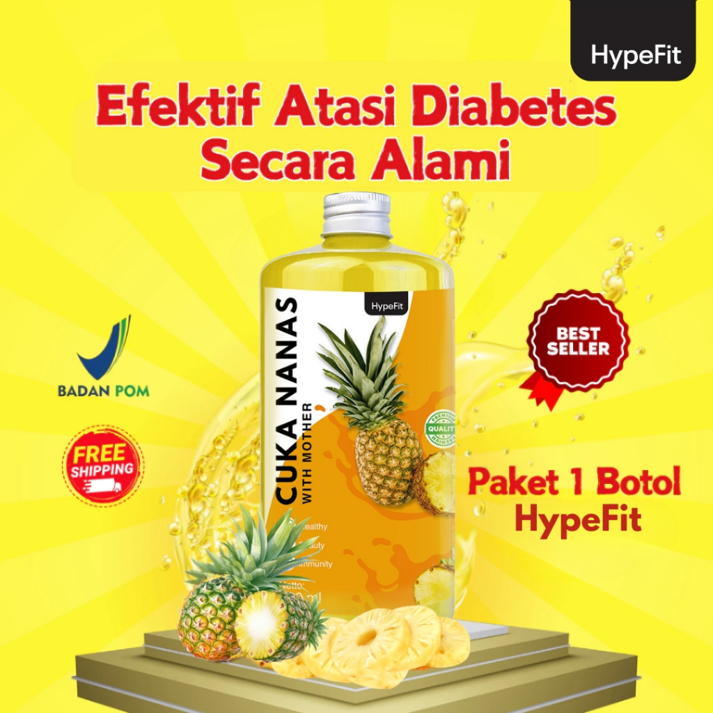

Hypefit - Cuka Nanas Organik With Mother 500ml HALAL BPOM Menurunkan Berat Badan - COD Nutrifarm