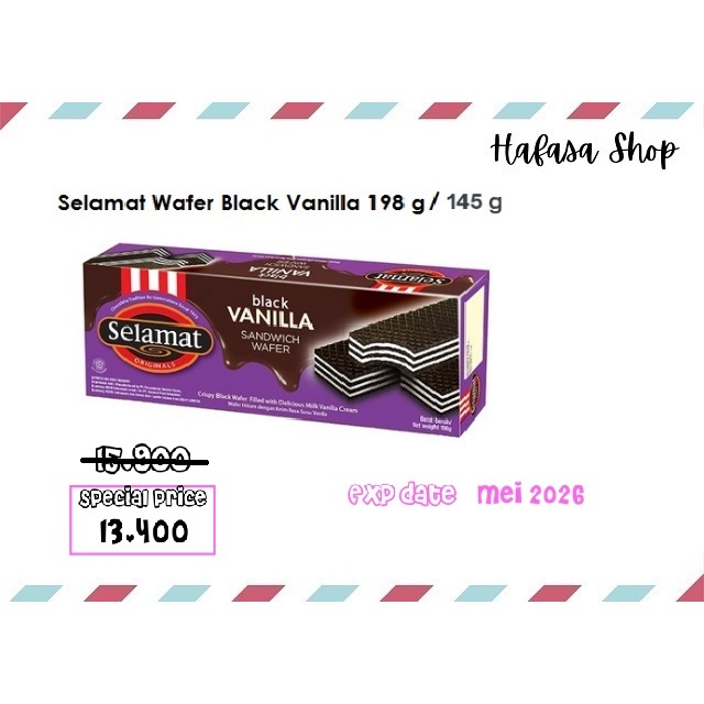 

Selamat wafer black vanilla 145 gram