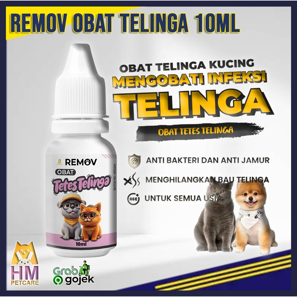 REMOV Obat Tetes Telinga Anjing Kucing 10ml | Mengobati Infeksi Telinga