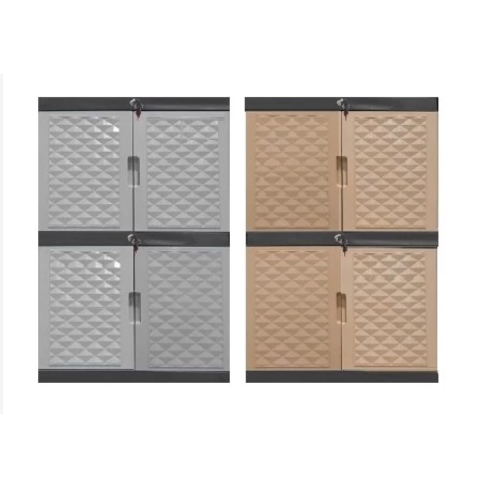 Lemari 2 Pintu Susun 2 Tabitha 2 Tingkat Laci Drawer Plastik Rotan