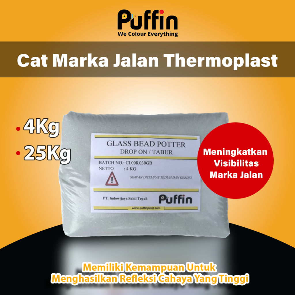Puffin Paint Reflective Glass Bead Potter 4kg dan 20kg