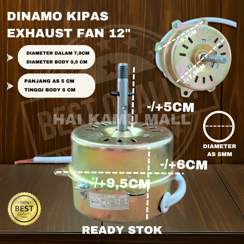 DINAMO exhaust fan/HEXOS 12 inch RRT universal/motor EXHAUST cina AS PANJANG ALUMUNIUM