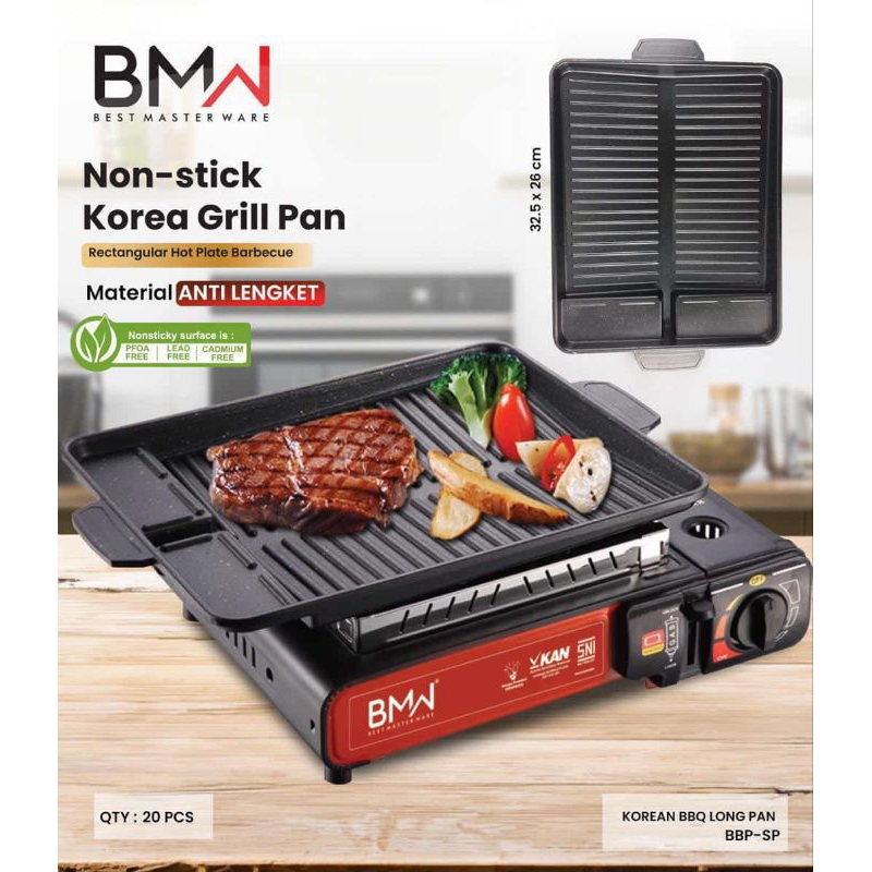 Gril pan/ panggangan BBQ/alat panggang anti lengket BMW