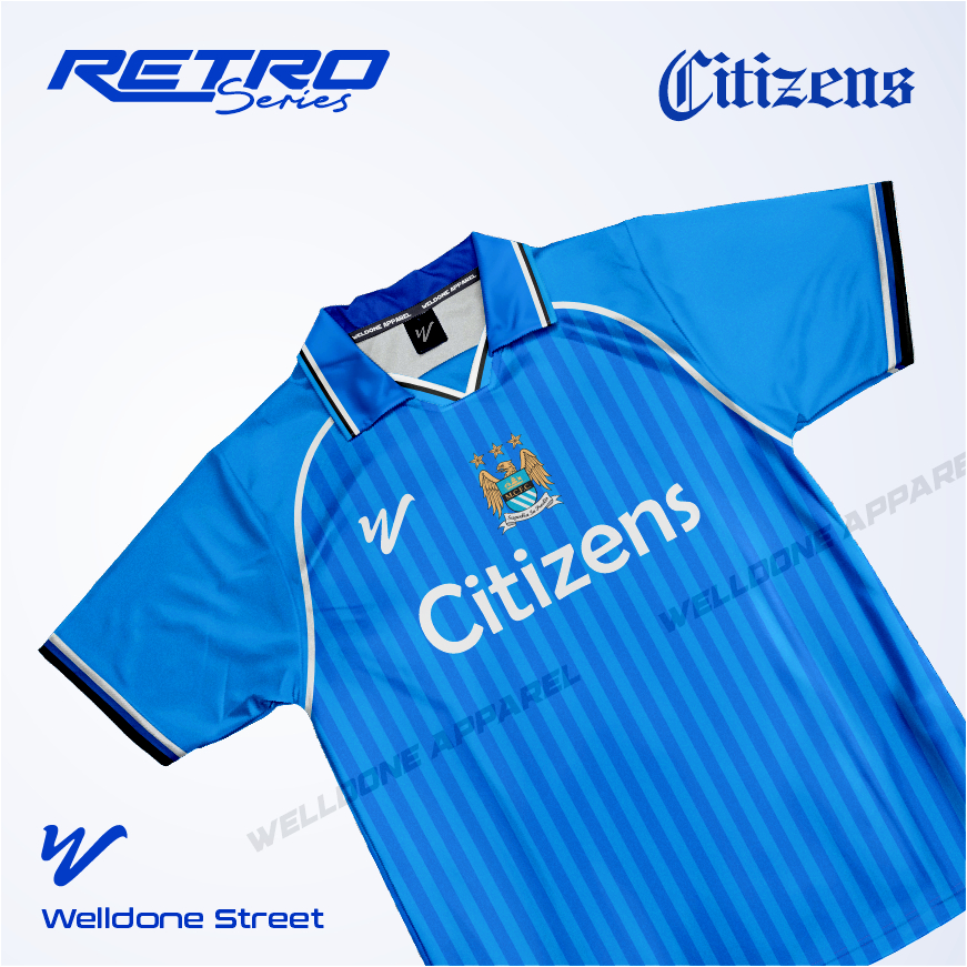 WELLDONE  JERSEY RETRO MANCHESTER CITY / JERSEY BOLA / JERSEY SUPPORTER /JERSEY VINTAGE / JERSY CLAS