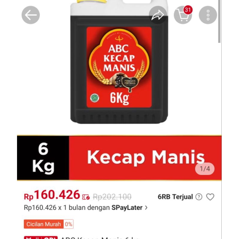 

kecap ABC 6kg exp 2026 paling murah