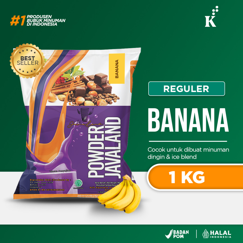 

Bubuk Minuman Rasa Banana Bubble Drink Powder 1kg Javaland