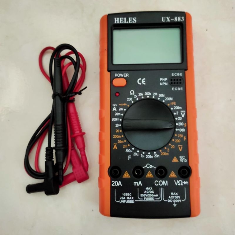 Multitester Heles Digital UX 883 Avometer Digital Heles UX 883 Multimeter Digital Alat Pengukur Arus