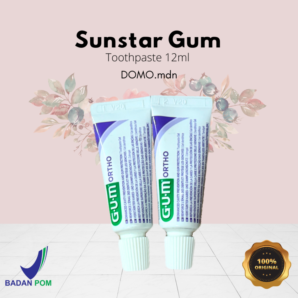 SUNSTAR GUM ORTHO TOOTHPASTE GEL 12ML TRAVEL SIZE PASTA GIGI BEHEL MINI SIZE
