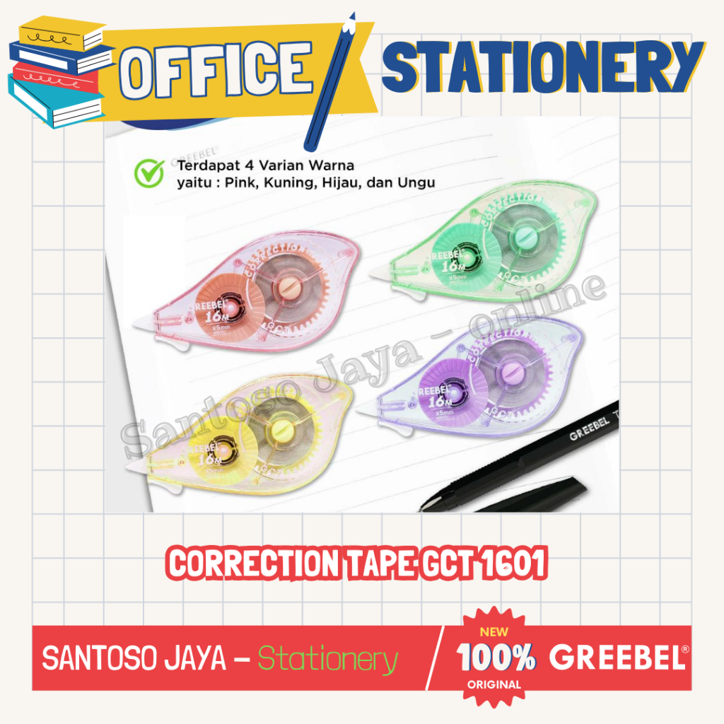 

Correction Tape GREEBEL - Tip-Ex - Tip X Kertas GCT 1601