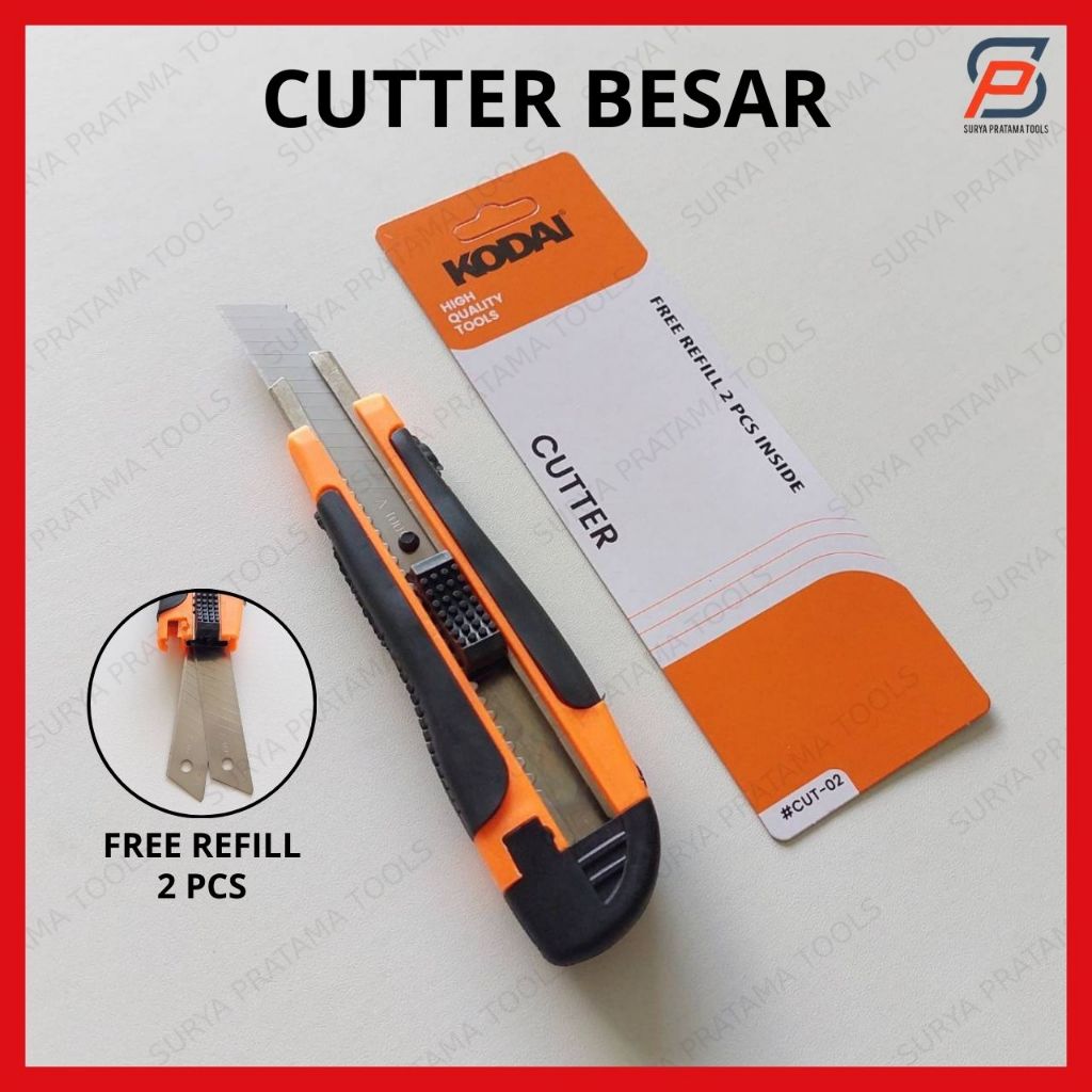 

Cutter Besar Gagang Karet Auto Lock Kodai / Pisau Cutter Besar / Pisau Kater Besar
