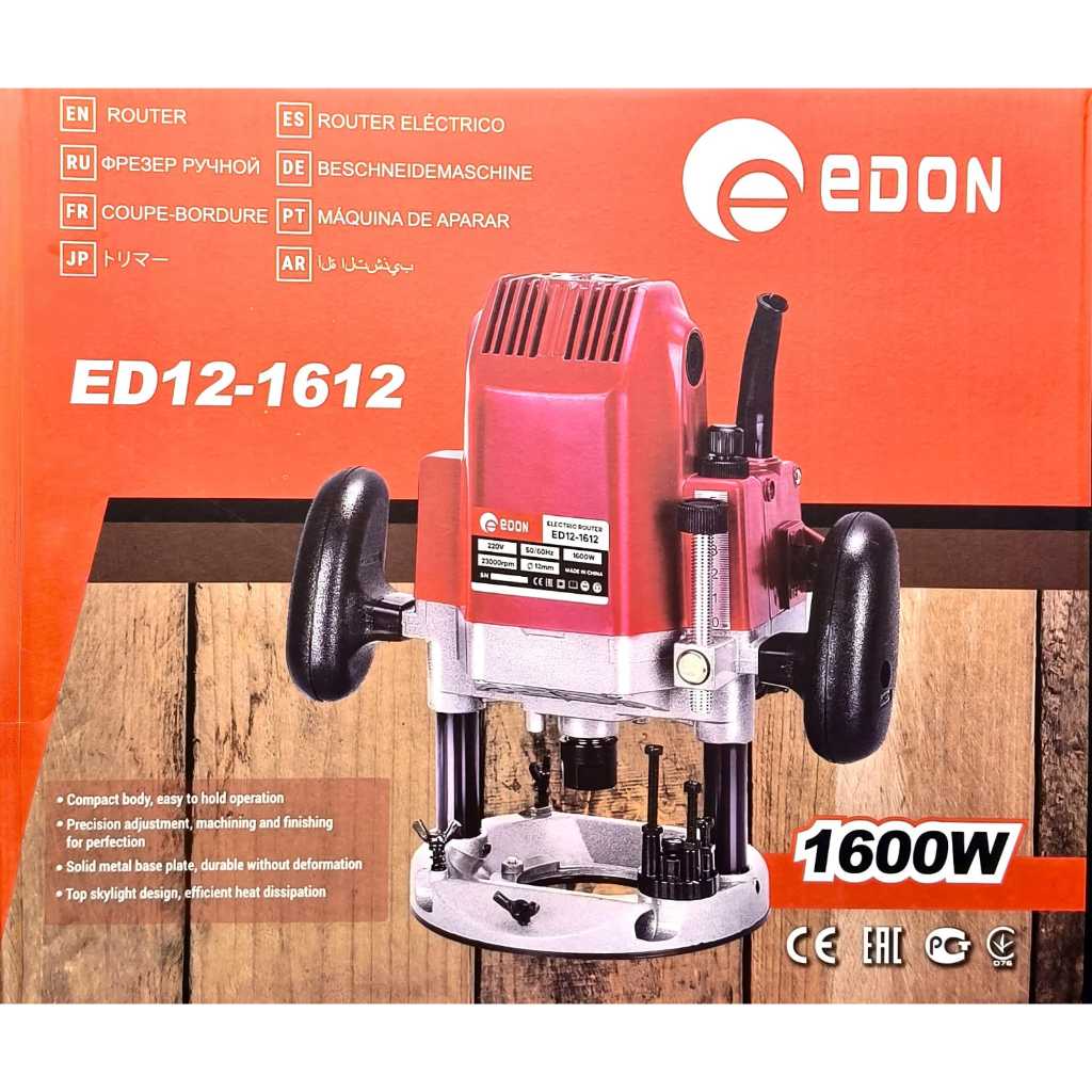EDON Mesin Router Profil Kayu Electric 2 Tangan ED12-1612