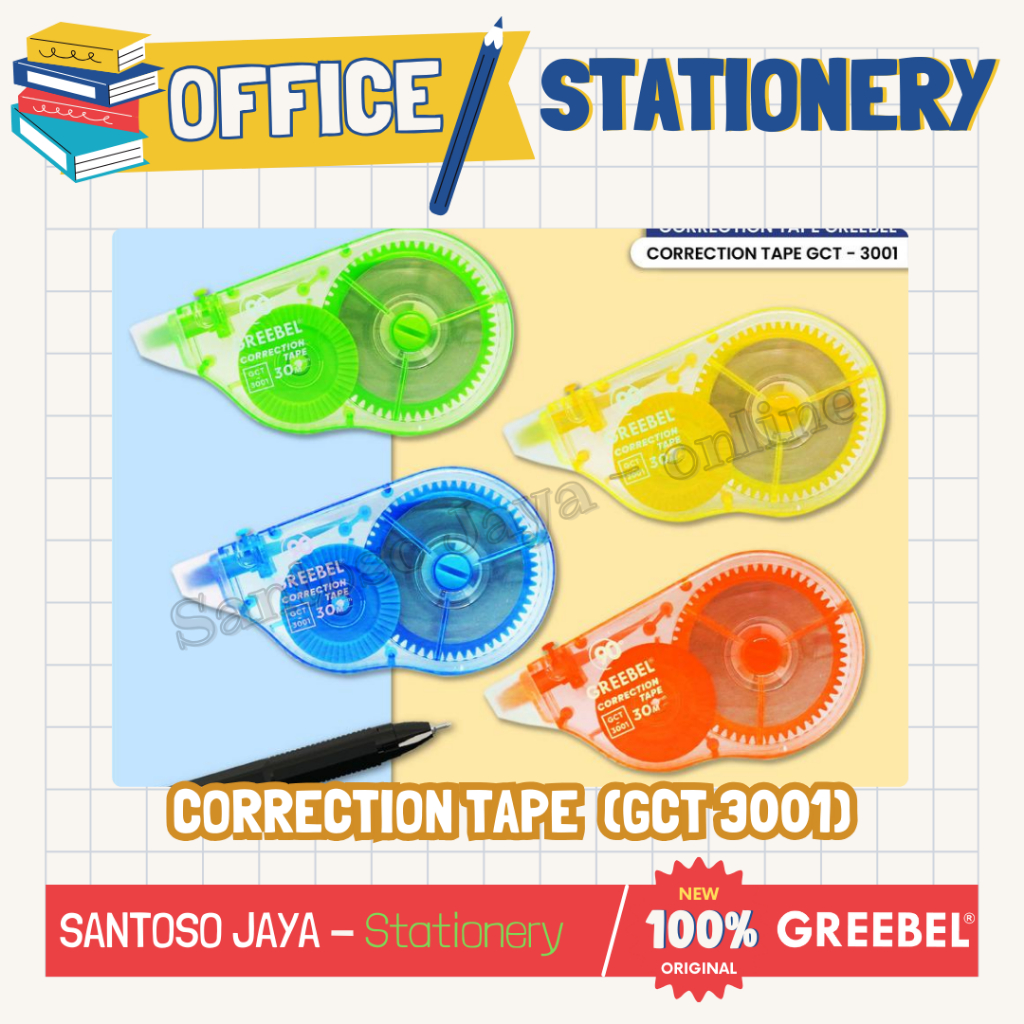 

Correction Tape GREEBEL - Tip-Ex - Tip X Kertas GCT 3001