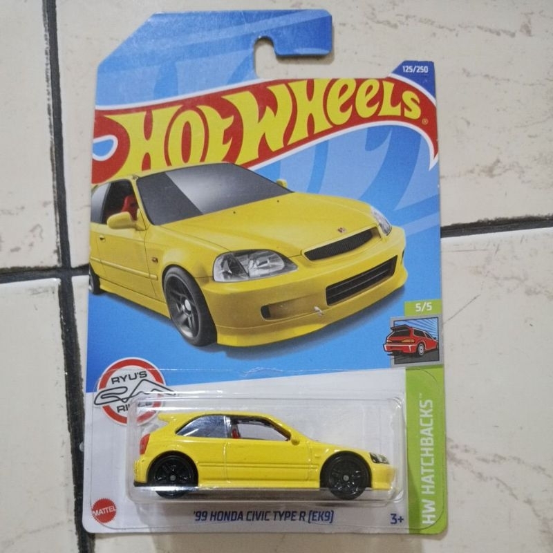 hotwheels honda civic ek9 kuning