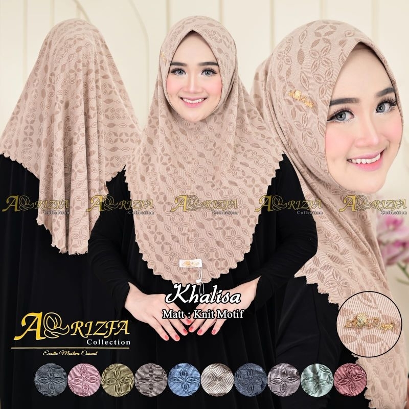 Jilbab Bergo Instan Daily Knit Motif Laserrcut Khalisa Ori Arrizfa Hijab