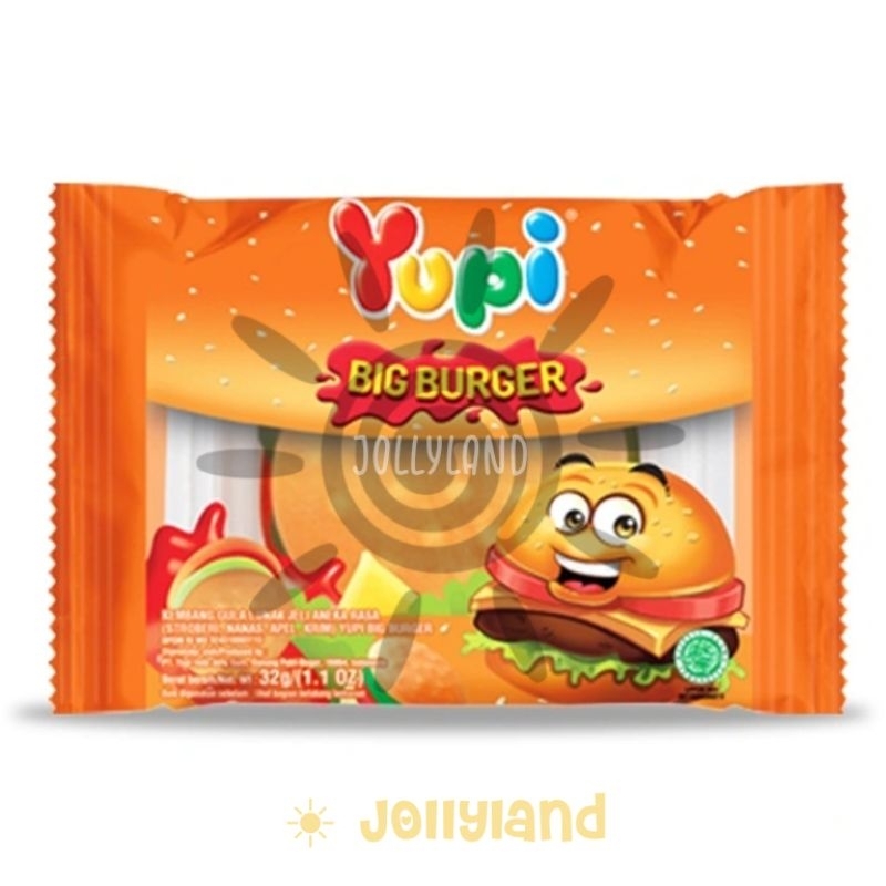 

Yupi Gummy Big Burger Permen Lunak Anak Burger Besar 32g