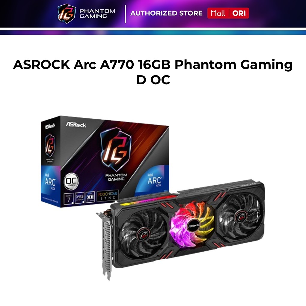 ASROCK VGA Intel Arc A770 16GB Phantom Gaming D OC