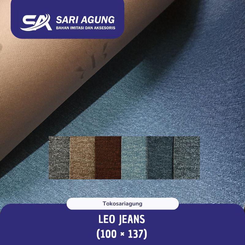 LEO JEANS ( METER ) BAHAN TAS IMITASI OSCAR MOTIF JEANS BAHAN SANDAL