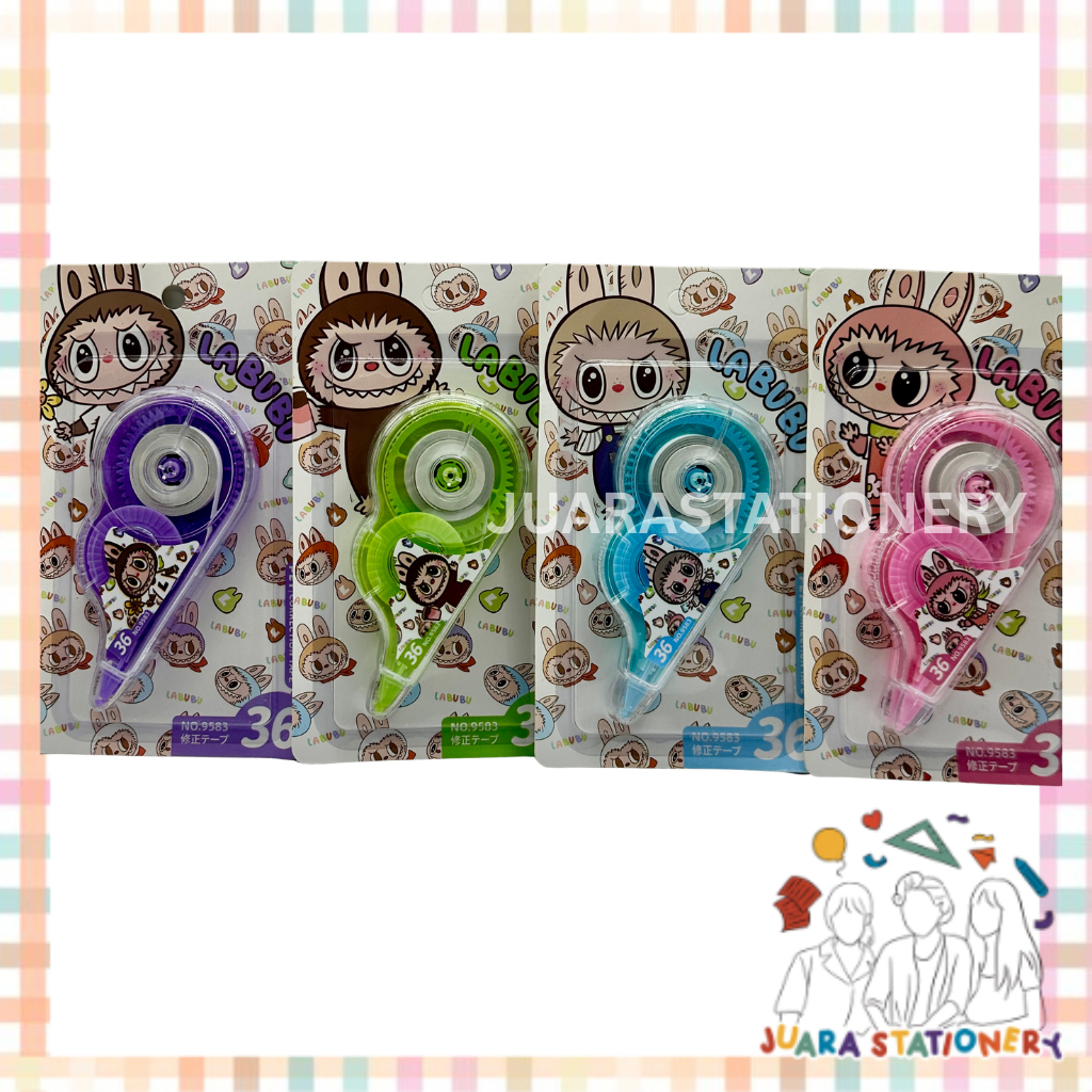 

(736) JUARASTATIONERY Correction Tape Labubu 9583 / Tip Ex Kertas Labubu Tip Ex Fancy Tip-Ex