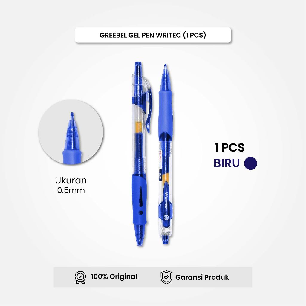 

GREEBEL Gel Pen Pulpen Pena GP-503 Writec 0.5 Tinta Biru 1Pcs/ Pulpen Gel Murah Grosir
