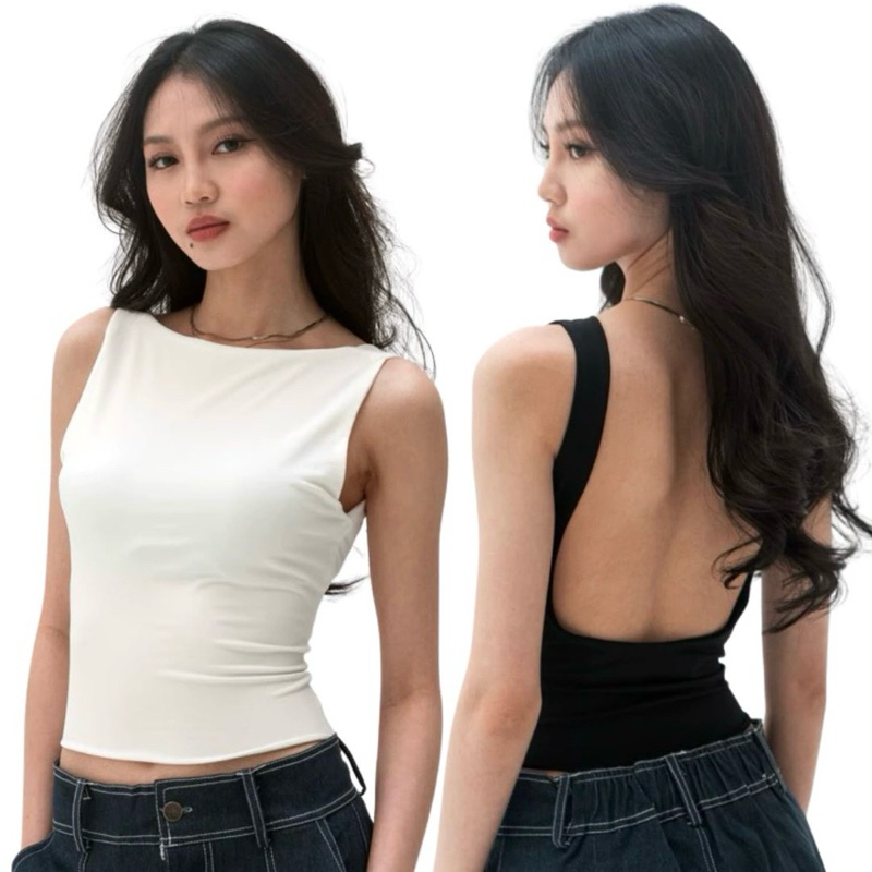 ESSI Elois Backless Tank - atasan tanpa lengan wanita / open back tank top / kamisol perempuan