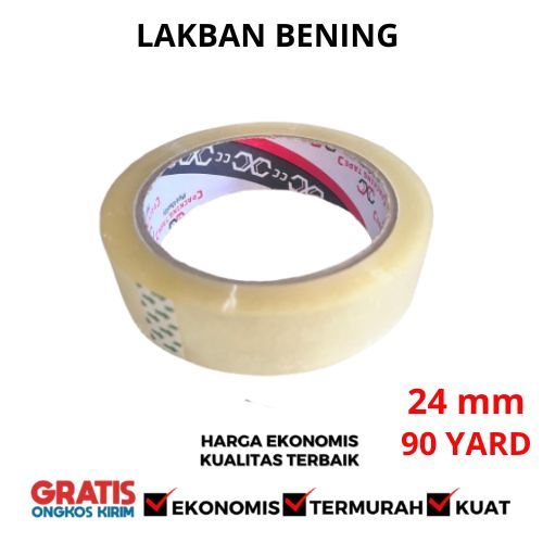 

Solasi Tanggung 24mm Isolasi Bening 90 yard 1 INCH Sedang ecer satuan