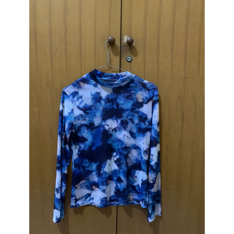 PRELOVED MESH TOP TULLE SEMI TRANSPARANT SHEIN