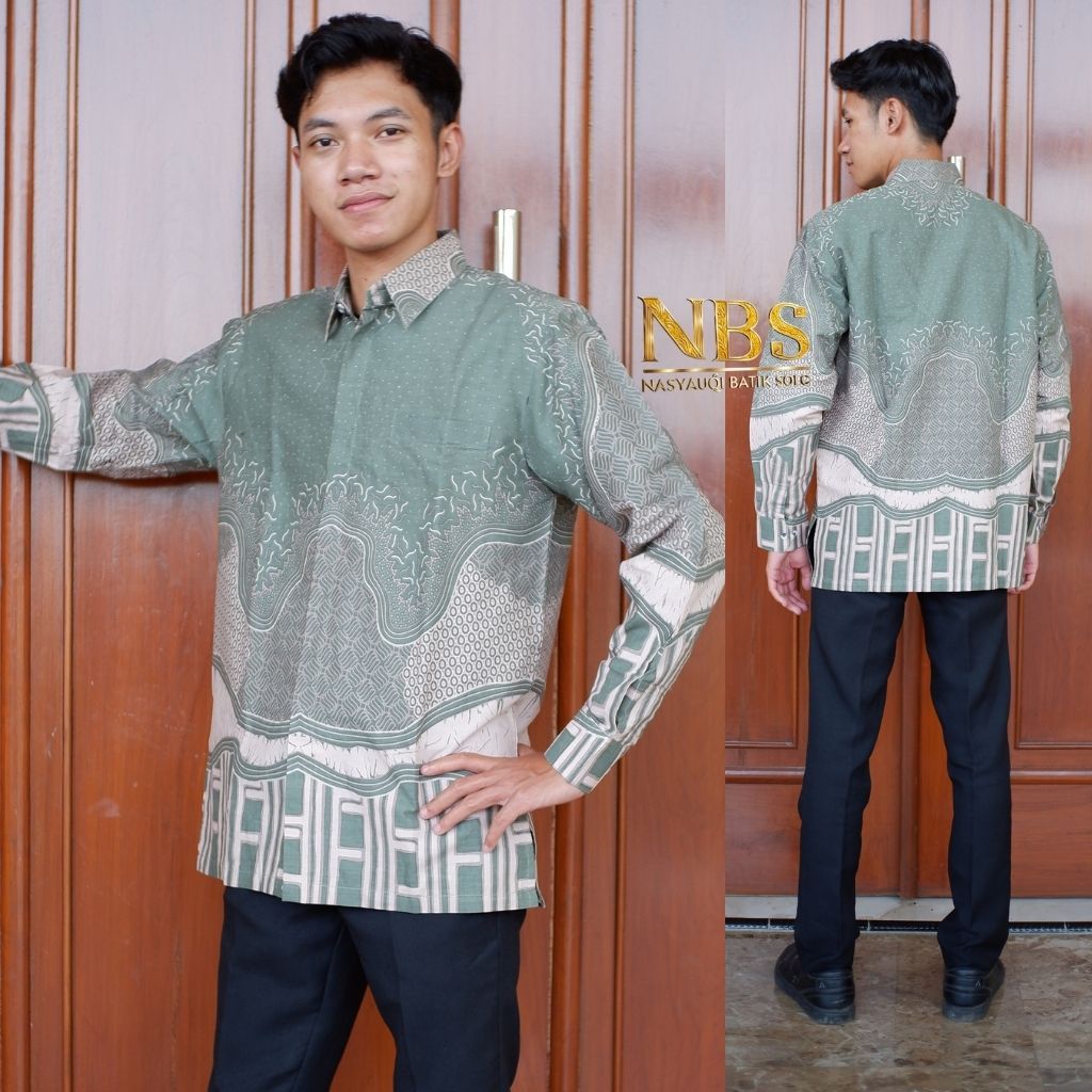Batik Solo Kemeja Batik Pria Motif Etnik Solo | Baju Batik Premium Katun NBS