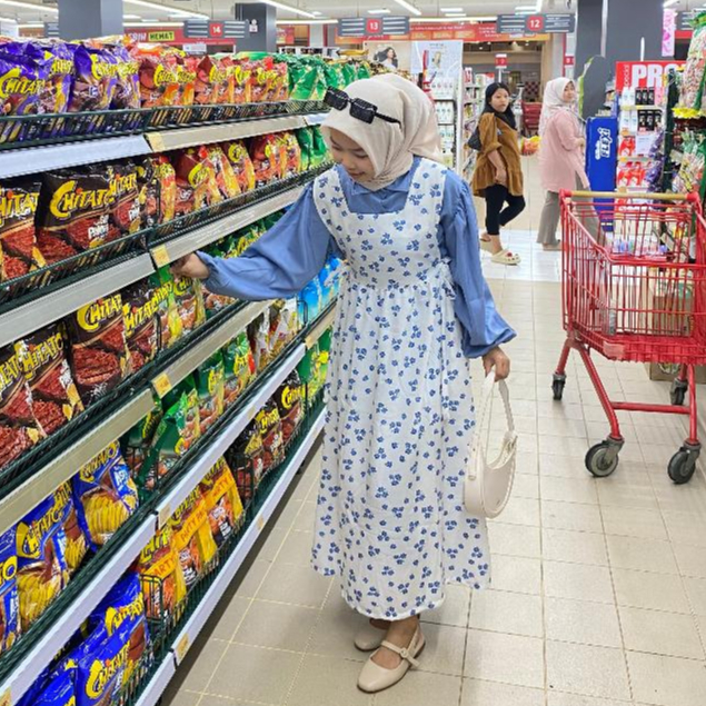 HIMARI MIDI DRESS | DRESS MIDI KOREA | overall motif bunga floral