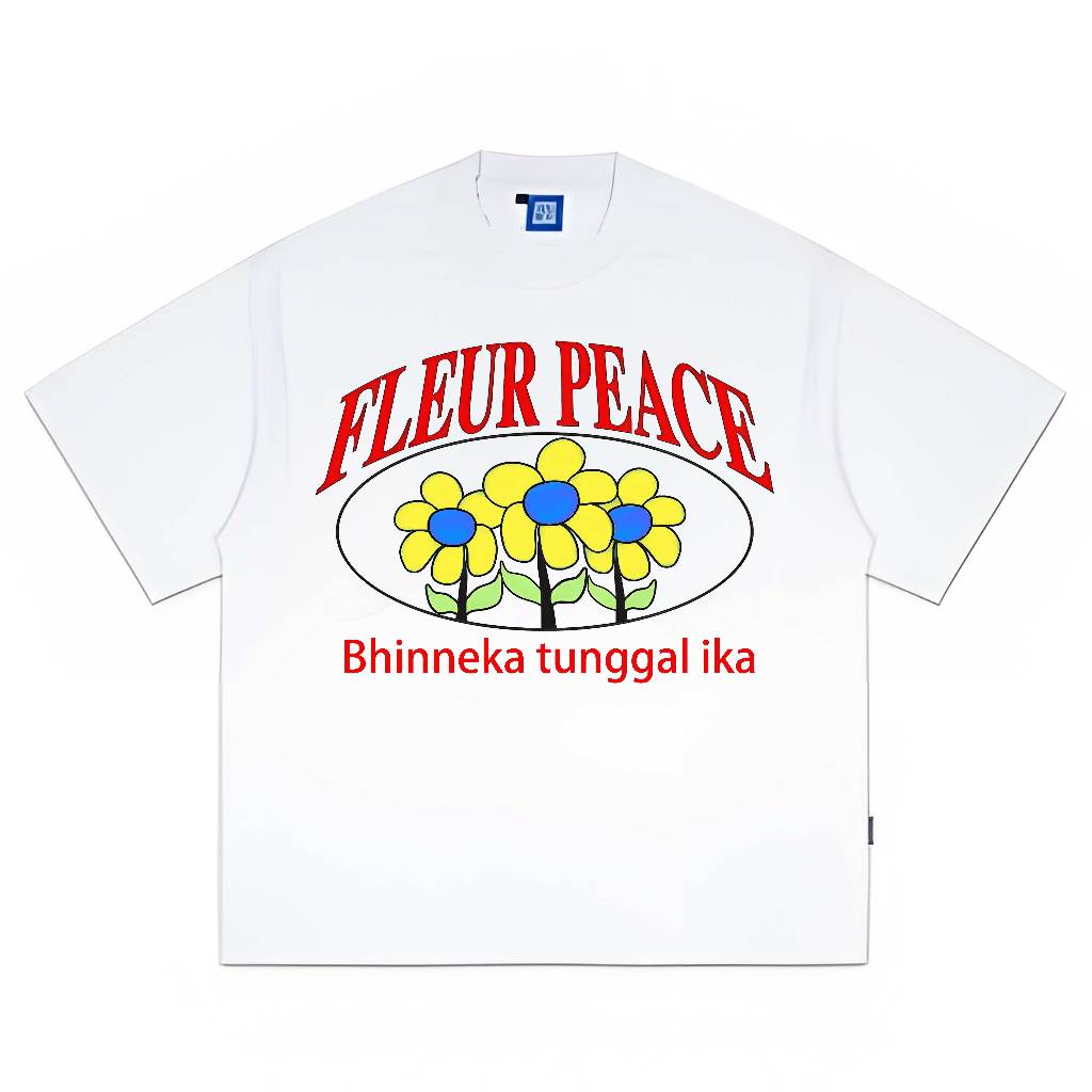 PSO Brand Tshirt Oversize pria Putih Fleur Peace kaos pria wanita hardcore lengan panjang cole pria 
