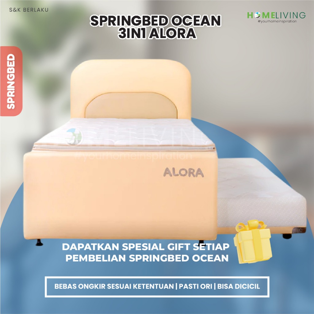 HOMELIVING - SPRINGBED 2IN1 - OCEAN 3IN1 - OCEAN ALORA - KASUR SORONG - KASUR ANAK