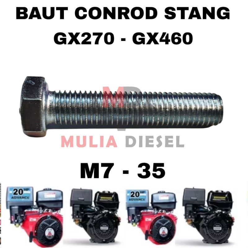 Baut Connecting Rod Mesin Penggerak GX270 GX390 GX420 GX460 Conrod Stang Piston Seher