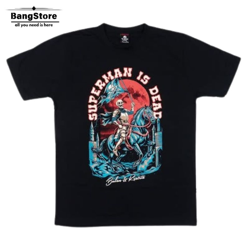 kaos/Superman Is Dead | Bulan Kesatria |  Merchandise New | Heavy Catton Combed 24s | Free Sticker
