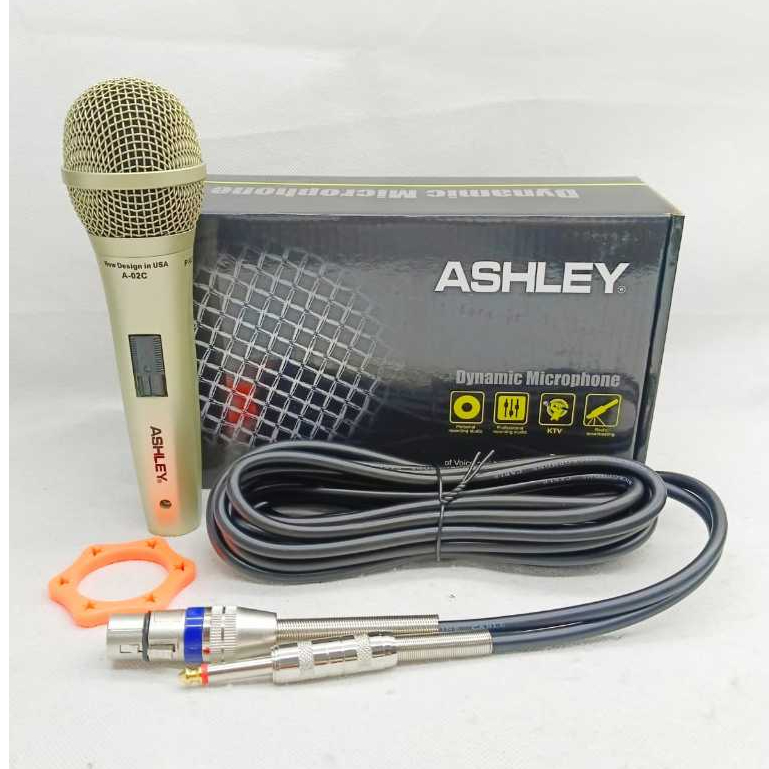 Mikrofon Ashley A02 Dynamic microphon ashley bonus kabel 6 meter original