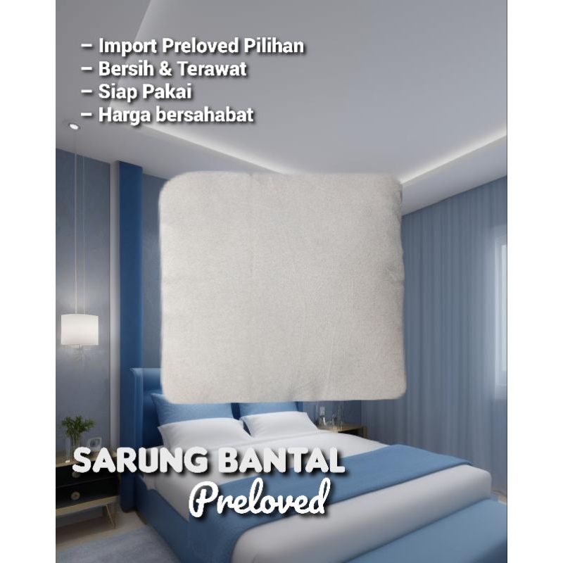 Sarung Bantal kursi tamu PRELOVED Import | Polos Abu muda dominan krem | Lembut Tebal Adem | Resleti