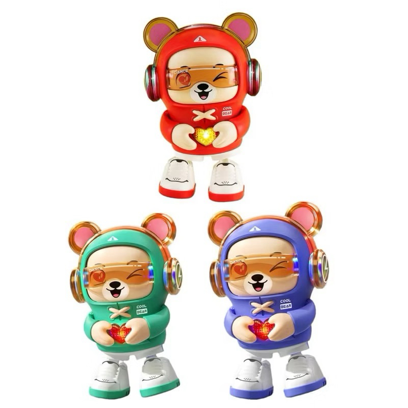 Mainan anak dance bears musik dan lampu / Dancing Heart Bears dj / Mainan Musik joget