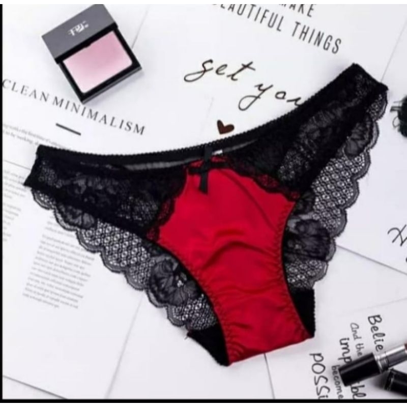 celana dalam satin renda wanita ukuran S