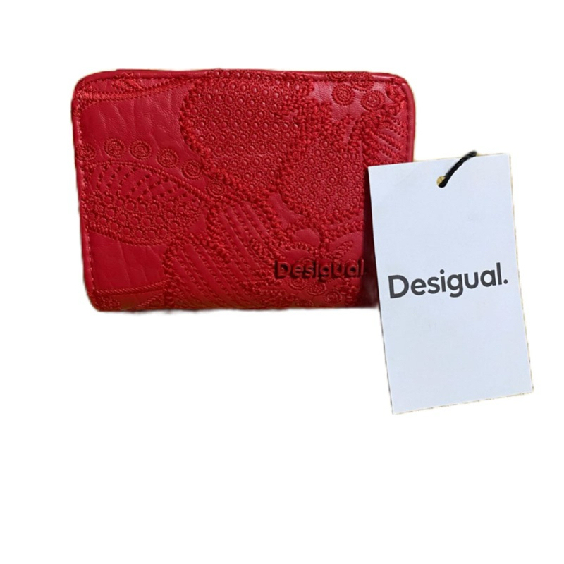 Desigual dompet lipat wanita murah original Red Floral Bifold Women Wallet (Dompet Wanita Lipat Bung