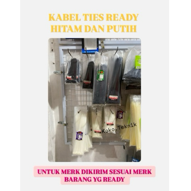 

Cable Ties MURAH MERIAH Kabel Ties Kabel Tis 10cm 15cm 20cm 25cm Hitam PUTIH Isi 100 pcs DIKIRIM SESUAI MERK YG READY
