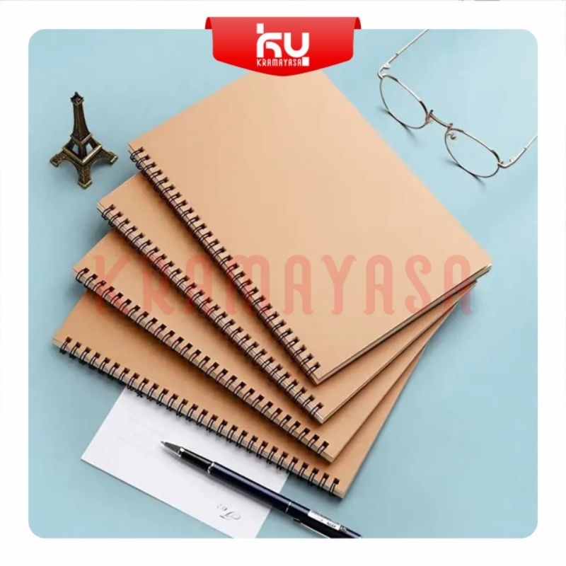 

buku Notebook Mini A6 (50 lembar) - Buku Saku Polos Spiral Hitam Coklat Buku Mini Kecil Catatan Catat