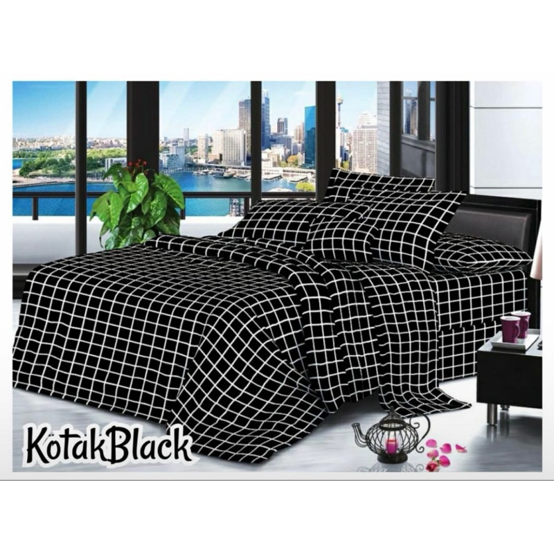SPREI MOTIF GARIS GARIS AESTHETIC SATU SET SARUNG BANTAL DAN GULING
