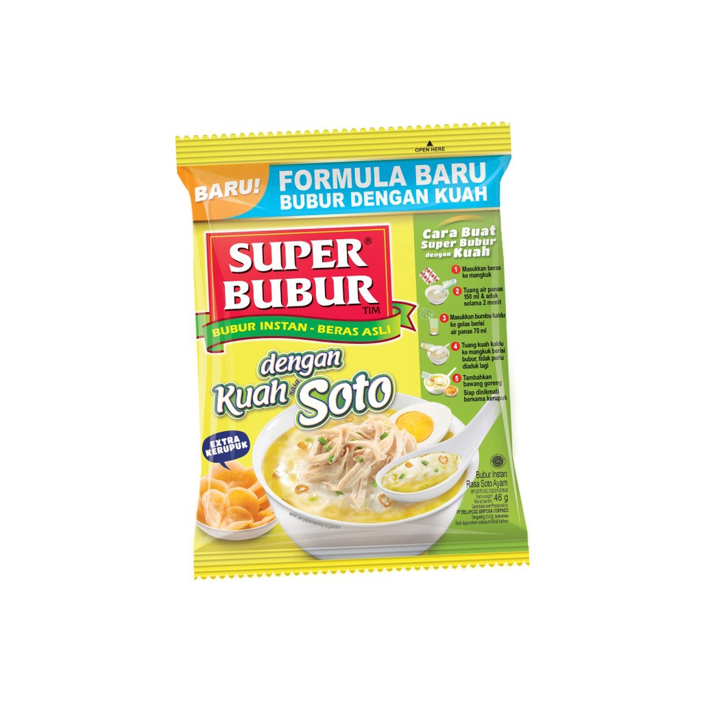

SUPER BUBUR INSTANT BERGIZI KUAH SOTO PCK 46g