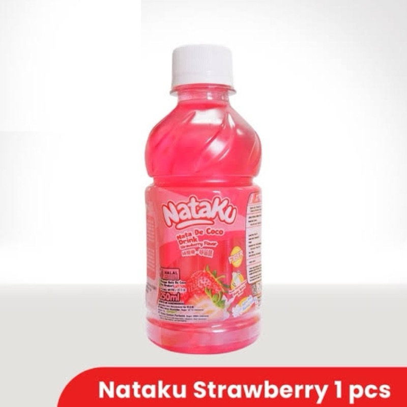 

Minuman nataku nata de coco drink Strawberry 250ml minuman nata de coco botol