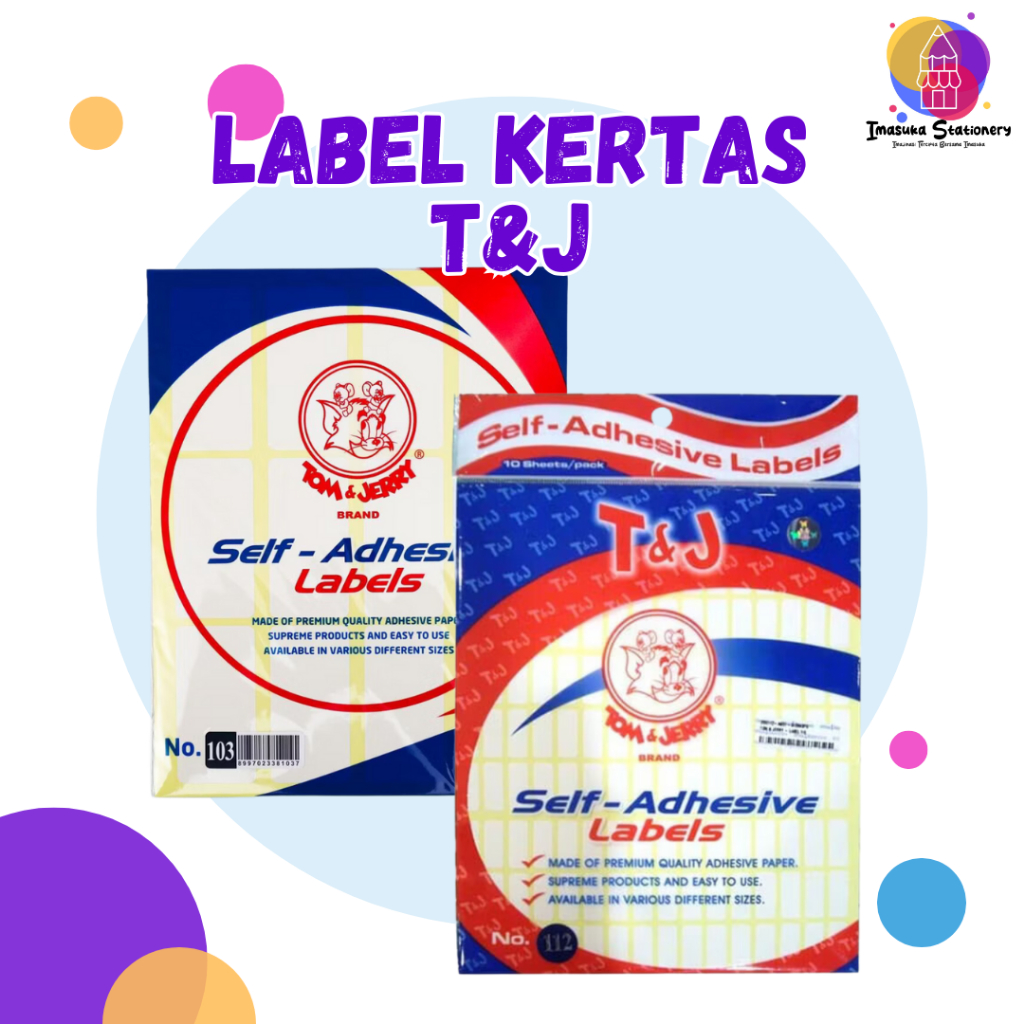 Label Kertas Stiker Label Tom and Jerry T&J Putih / Label Sticker Harga / Stiker Kertas Imasuka Stat