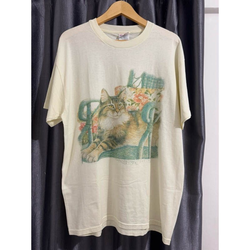 Cat T-shirt Vintage Hanes Heavyweight