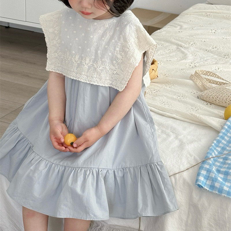 Areum Dress - Dress Anak Perempuan | Dress Anak | Dress Biru | Dress Putih | Dress Formal Anak | Dre