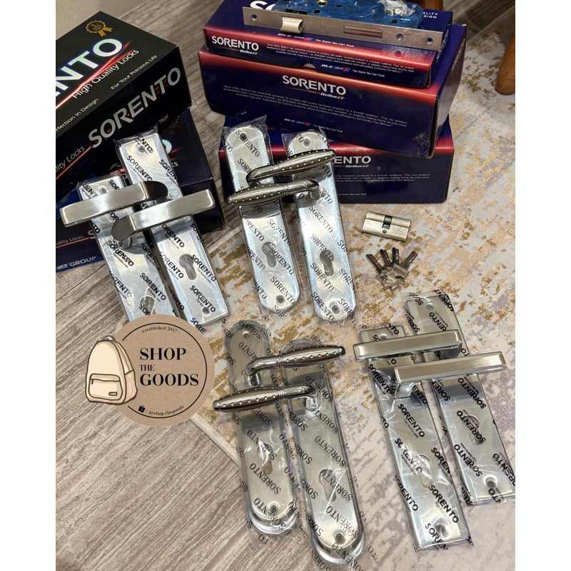 TERMURAH‼️ HANDLE PINTU / KUNCI PINTU / GAGANG PINTU BESAR SORENTO HITAM DAN SILVER