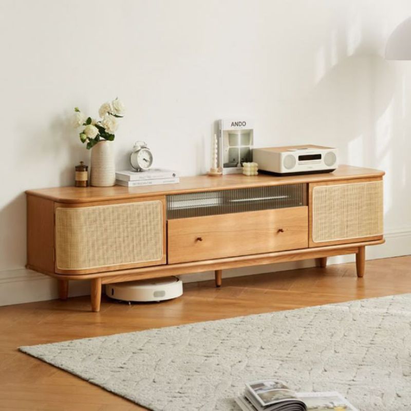 buffet tv kabinet tv jati rotan