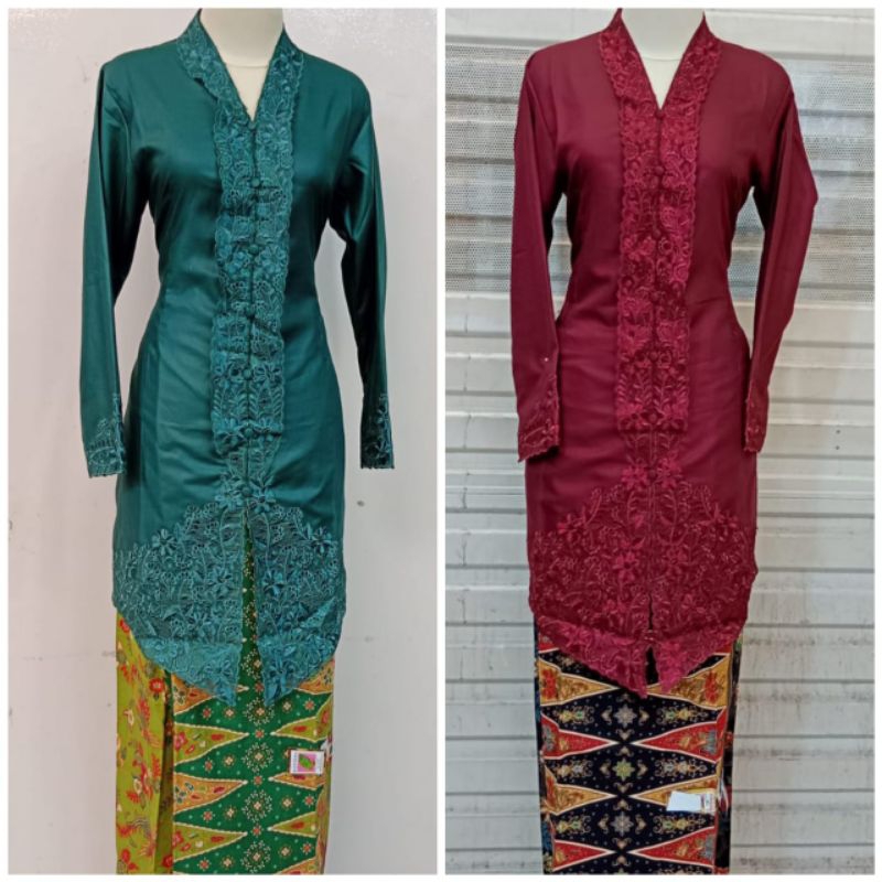 set tunik kebaya encim lengan panjang/tunik kebaya encim